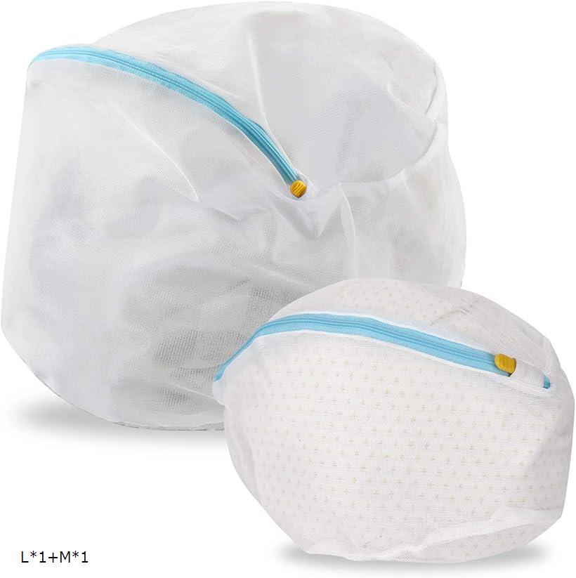 洗濯ネット ランドリーネット 衣類を傷つかない やさしく洗うネット丸型 超細目 ファスナーカバー付き 絡み防ぎ 型崩れ防止 ブラ 下着 キャミソール ストッキン...