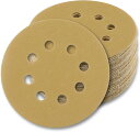 サンディングペーパー 125mm サンドペーパー 粒度 8穴あき マジック式 紙やすり 研磨 サンダー用 丸型 ディスク エアーサンダー丸パッド 木工用 吸じんランダムアクションサンダー用 ミニルーター用