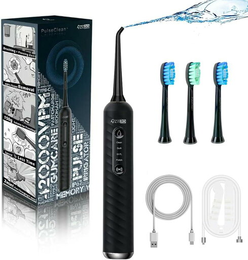 ZERO 口腔洗浄器 2in1音波式電動歯ブラシ&ジェットウォッシャーPulseClean+ パルスクリーンプラス ZERO 口腔洗浄器 2in1音波式電動歯ブラシ&ジェットウォッシャーPulseClean+ パルスクリーンプラス