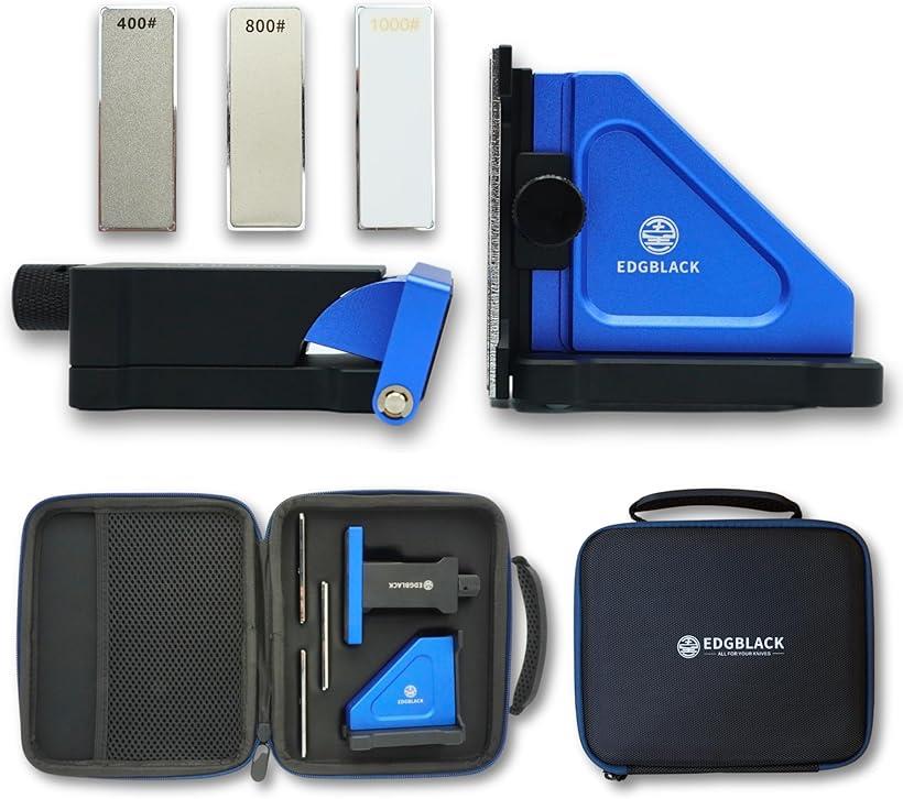 【楽天ランキング1位入賞】EDGBLACK Knife Sharpener Flex 片刃も砥げる転がす砥石 #400/800ダイヤモンド #1000セラミック ケース付き