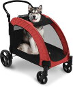 ペットカート 大型犬カート 折りたたみ式 耐荷重50kg 多頭中型犬 バギー 犬用ベビーカー 飛び出し防止 通気性アップ ブレーキ機能 4輪 大型わんわんカート お出かけ 乗り降りラクラク