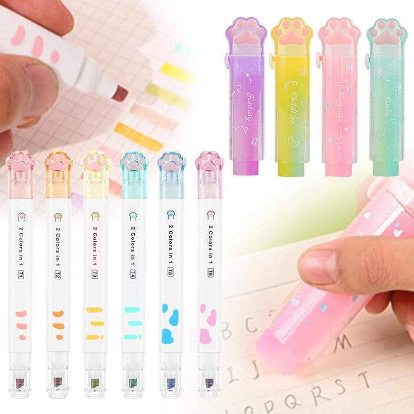 蛍光ペン マーカー 12色 消しゴム 文房具 小学生 可愛い プレゼント セット