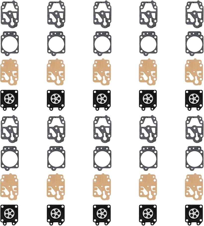 互換品 ダイヤフラム互換 WYJ/WYL/WTA/WT系 キャブレター修理用 ガスケットセット 10セット入り刈払機/草刈機/芝刈り機用 修理部品 燃料ホース対応