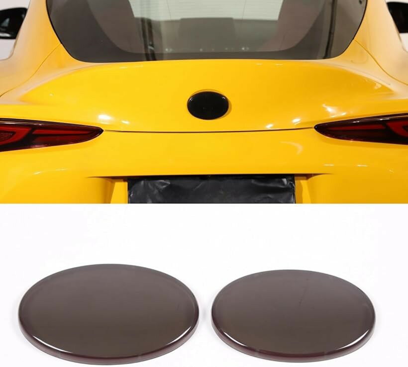 エンブレムカバー 前後のエンブレム装飾カバー 車のロゴ パネル 保護カバー リングアクセサリー リング装飾ステッカー マークリングアクセサリー フロント＆リア ABS素材 2点セット トヨタ スープラ GR A90 A91 MK5 社外品
