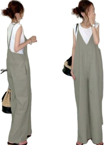 サロペット オーバーオール ワイド パンツ オールインワン ズボン 体型 カバー レッグ 人気 可愛い つなぎ ゆったり レディース 通勤 通学 カジュアル 無地 着痩せ 楽ちん リラックス Vネック サロペット オーバーオール ワイド パンツ オールインワン ズボン 体型 カバー レッグ 人気 可愛い つなぎ ゆったり レディース 通勤 通学 カジュアル 無地 着痩せ 楽ちん リラックス Vネック