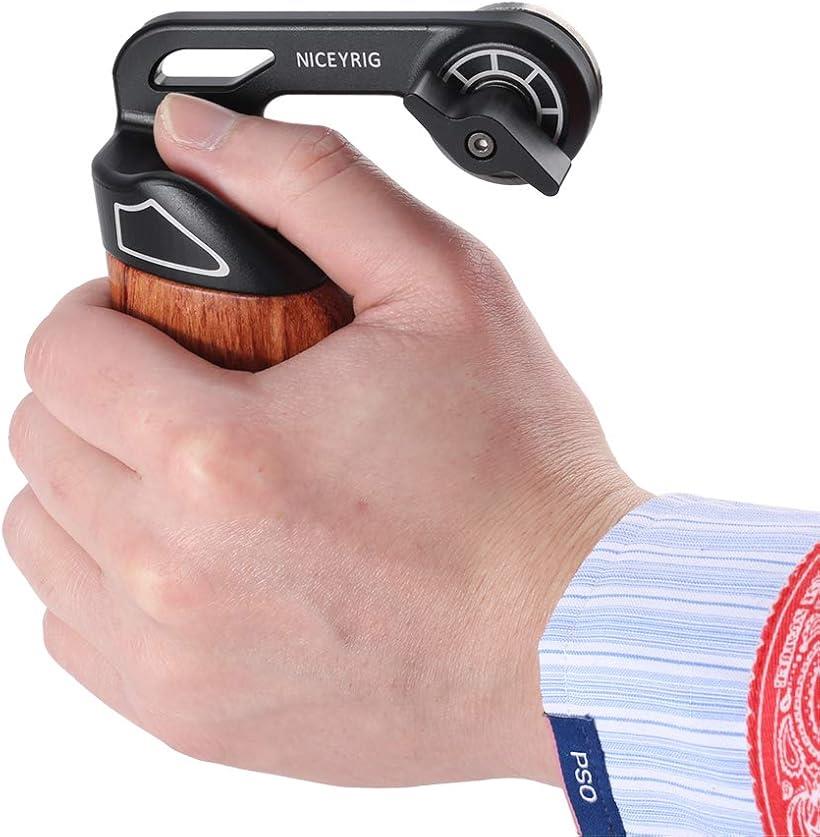 ARRIロゼット付きのサイドハンドル 木製ハンドグリップ ARRI標準ロゼットアダプター 角度調整可 拡張性 接続便利 DSLR Rigs 左手用－424