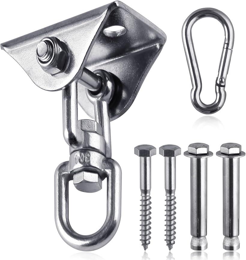 【楽天ランキング1位入賞】木製コンクリート スイング セット用スイング ハンガー 360°回転 ハンギングチェア用金具 ハンギングキット 天井フック ハンモック...