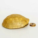 ゴールド亀の殻 占う アンティーク風装飾 中国古銭付き 金運アクセサリー インテリア置物 風水グッズ(3)