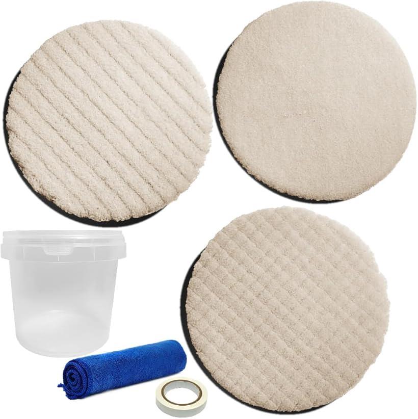 【楽天ランキング1位入賞】車磨き バフ ウール ポリッシング ポリッシャー 125mm 荒目 中目 細目 3枚セ..