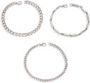 ブレスレット メンズ 3点セット 人気 チェーンアクセサリー 18cm-19cm 重ね着け かっこいい お洒落 アクセサエリー