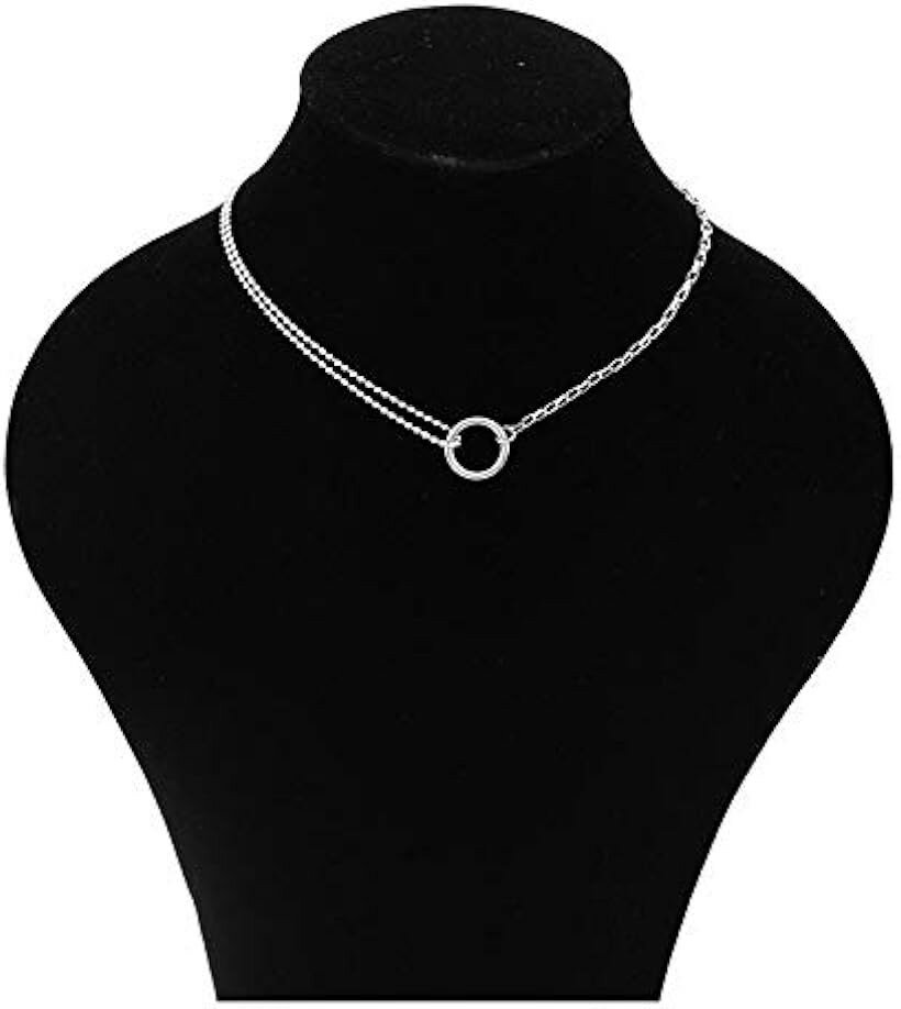 Pearl White - レディース ネックレス フープ サークル オルチャン人気デザイン チェーンアクセサリー