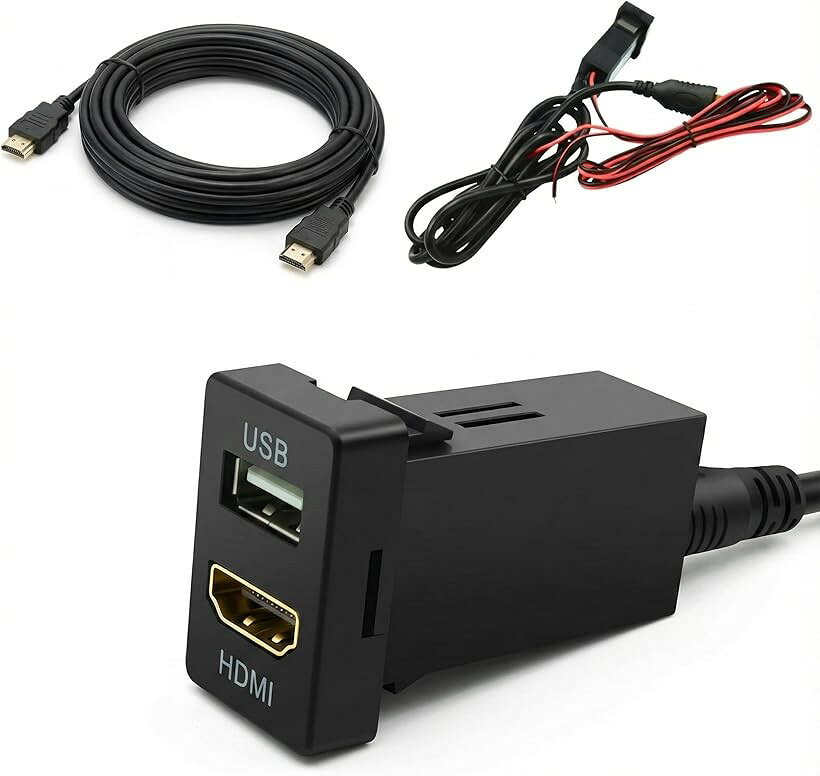 互換品 トヨタ Aタイプ 対応 HDMI USBソケット スイッチホール スマホ ミラーリング ナビ接続 ハイエース 200系 アルファード ヴェルファイア プリウス アクア