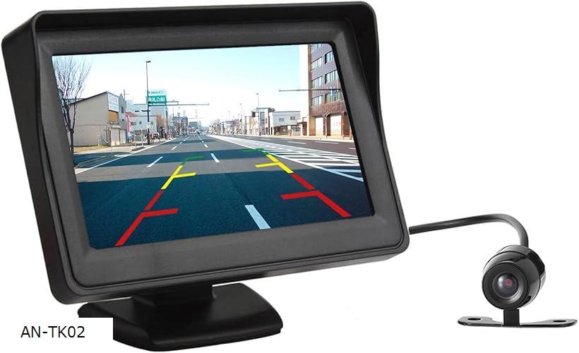 【楽天ランキング1位入賞】4.3インチLCDモニター バックカメラセット フロントカメラ兼用 リアカメラ ケーブル一本配線 シガーソケット給電 取り付け超簡単 12V 日本語説明書 AN-TK02