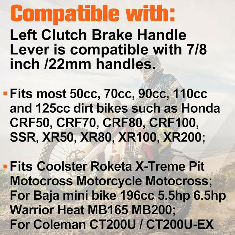 互換品 バイククラッチレバー ブレーキ バイク用 ショートレバー 左クラッチブレーキパーチ オートバイ 22mm内径 交換用 スパナと結束バンド3本付き