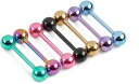 ボールピアス カラフル 7点セット 丸玉 バーベル スタッドピアス メンズ レディース 16G ネジ切りタイプ アクセサリー
