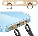 スマホ ストラップホルダー 2点吊り 2口タイプホルダー 極薄0.4mm ステンレス製 金属ストラップホルダー 携帯ストラップホルダー ショルダーストラップ 充電影響なし ケースにも対応 落下紛失防止 全機種対応