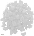AllBright 彩り石 水槽用飾り石 アクアリウム 観賞 魚 装飾 石ガラス 底砂 砂利 水族用品 約500g ホワイト