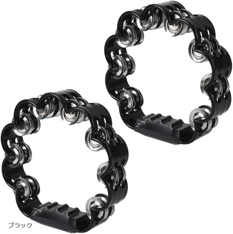 AllBright タンバリン 演奏 楽器 パーカッション カラオケ 盛り上げ 雲型 2個 セット レッド ホワイト ブラック