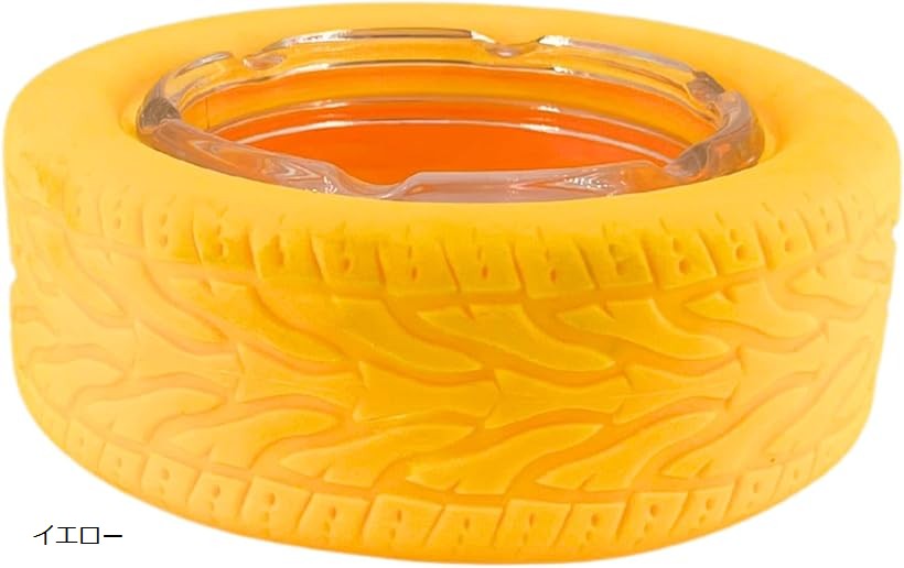 タイヤ 灰皿 ガラス レトロ 大容量 ブルー グリーン パープル ブラック イエロー