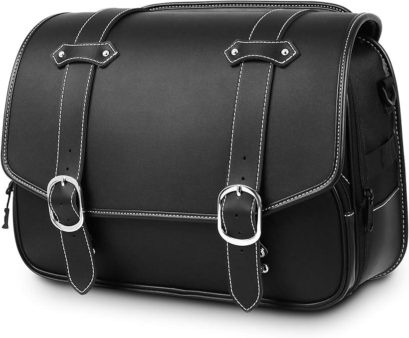 DAWNHAWK ツーリングバッグ バイク用 サイドバッグ 防水 ツールバッグ 18L 大容量 ドリンクホルダー付属 金具防錆 ブラック レブル250 GB350