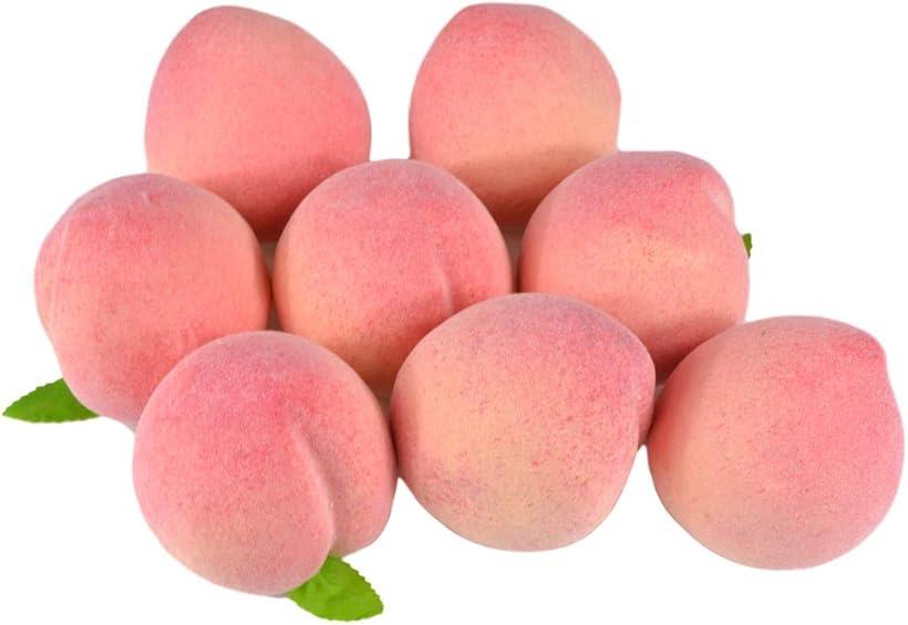 食品サンプル 桃 ピーチ ディスプレイ インテリア 小物 模型 展示 デッサン フェイク 8個 セット