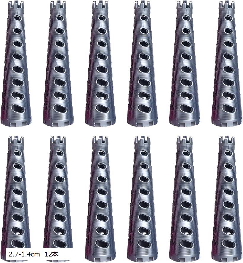 パーマロッド 円錐ロッド ヘアローラー 円すい ヘアカーラー スパイラルパーマ リタッチ ナチュラル ショート 3.5-2.2cm 12本 2.3-1.0cm 各12本 2.7-1.4cm 12本