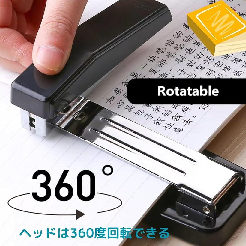 エムラインストアの中型 ホッチキス ステープラー 中綴じ可能 50枚綴じ可能 軽量 ポータブル 持ち運び可能 JIS3号針 1000本針付属 業務用 事務用品 文房具｜アングル3