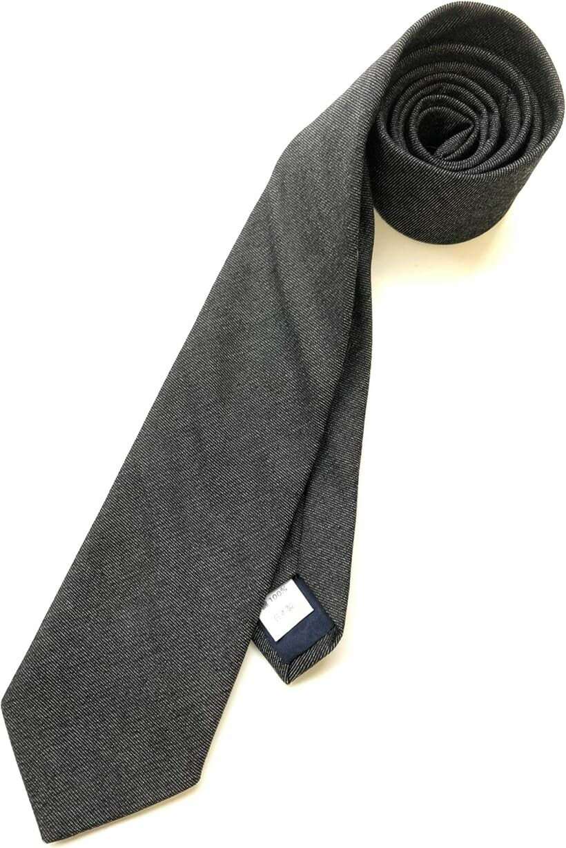 B, C, D, G, J, L, S, T, Z - 7cm デニム ネクタイ日本製 (ブラック［Black］)