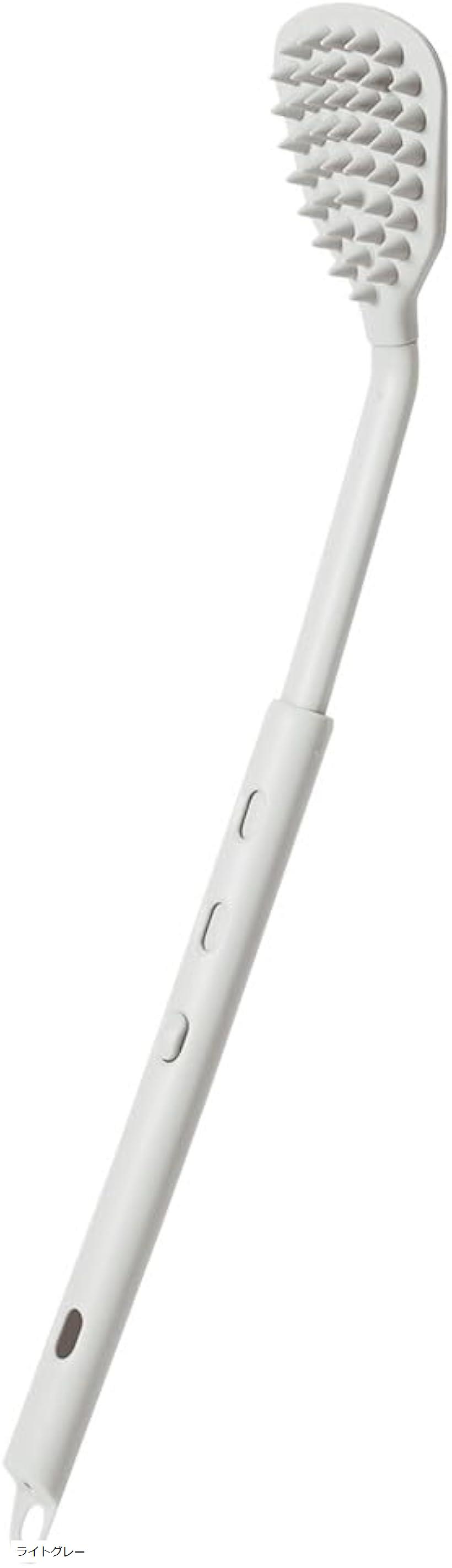 孫の手 背中に薬を塗る道具 カーブ形状 伸縮 位置固定できる孫の手 ライトグレー