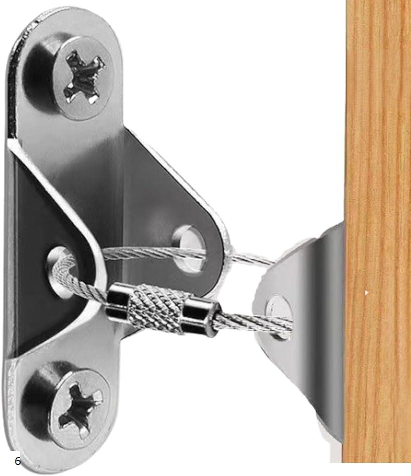 リンクストッパー6個家具転倒防止 ワイヤー 耐震 金具 a894 6