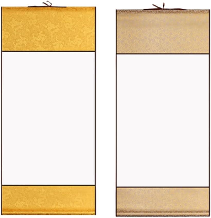 【楽天ランキング1位入賞】掛け軸 無地 表装 習字 書道 巻物 画仙紙 白紙 2枚セット