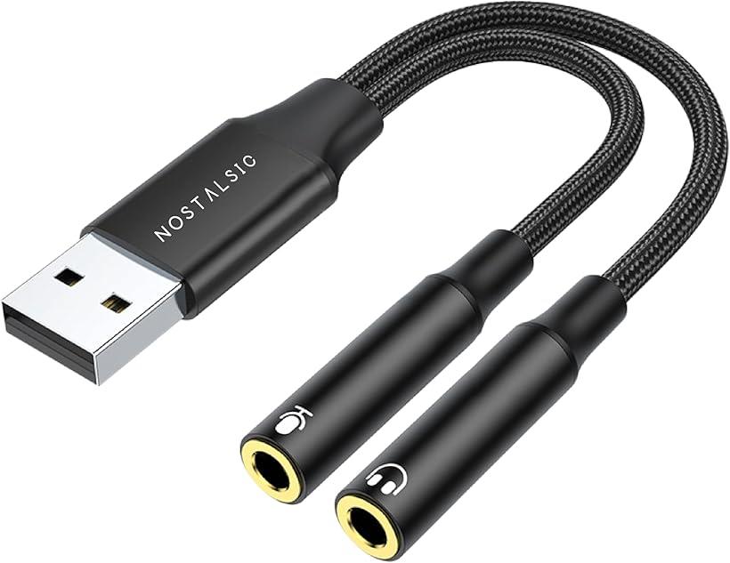 USB オーディオ 変換アダプタ ケーブル USB2.0 to 3.5mm 外付け サウンドカード DAC搭載 24bit/96KHz対応 3極 TRS専用 Windows/Mac