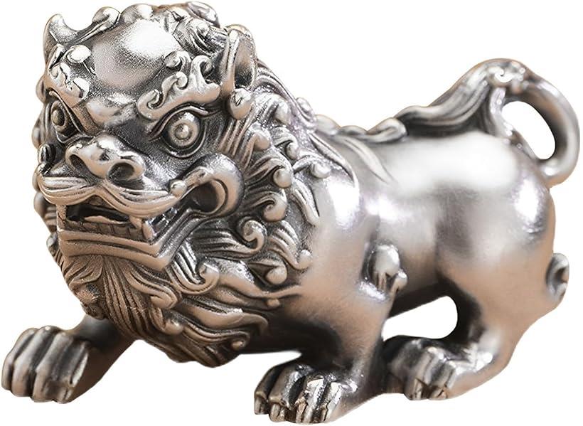 シーサー 獅子 置物 シルバー ミニ オーナメント 開運 風水 グッズ 守り神 縁起物 厄除け 運気 琉球 沖..