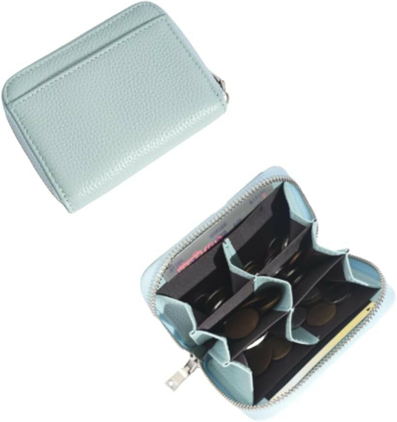 Rakuten - コインケース 仕分け コンパクト ミニ財布 仕切り付き RFID 小型 革 小銭入れ 小さい 軽量 カード収納 スキミング対策 RFID保護機能 スキミング防止