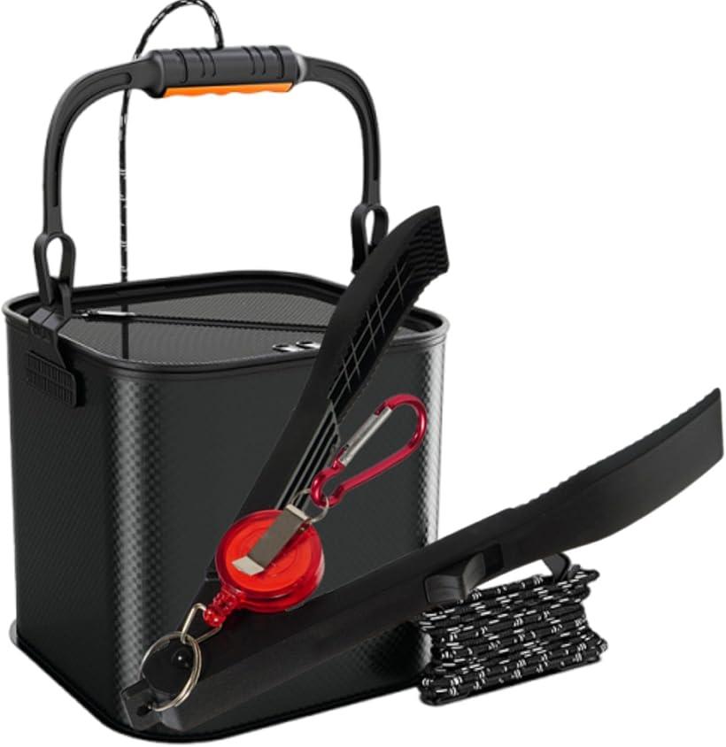 釣り バケツ 折り畳み 活かしバッカン 生かしバケツ 魚つかみ フィッシュグリップ ロッドホルダー