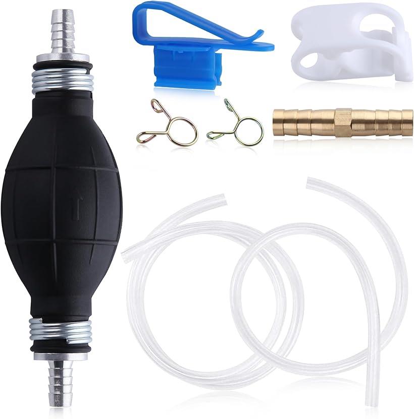 サイフォンポンプ ガソリン抜き取りポンプ ポータブル オイルチェンジャー 燃料ライン移送ホース 手動加圧 簡易操作 ガス ディーゼル 液体 水 メンテナンス ミニバン オートバイ 農業機械トラクター モーターボート