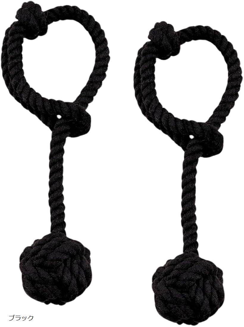 カーテンアクセサリー タッセル ホルダー ロープ式 カーテンタッセル 2個セット ブラウン ブルー ブラ..