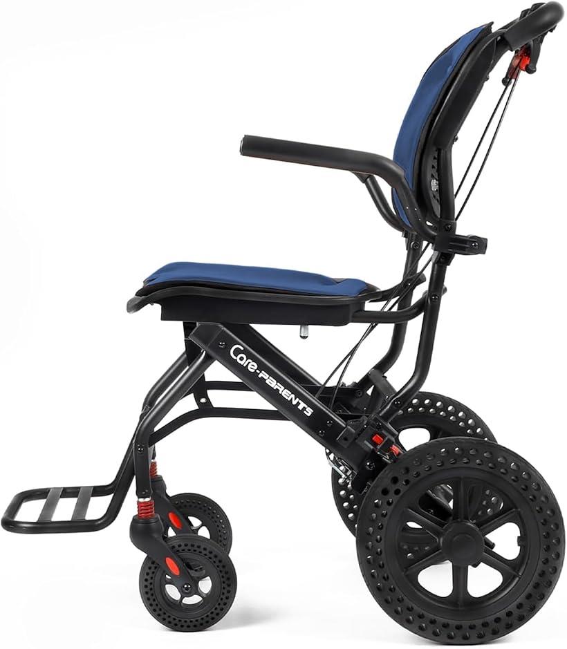 軽量車椅子 介助型 アルミ製 折りたたみ式 コンパクト車椅子 衝撃吸収性 透気性 介護用品 介助ブレーキ付き 屋内用 外出用 旅行用 CP-0902