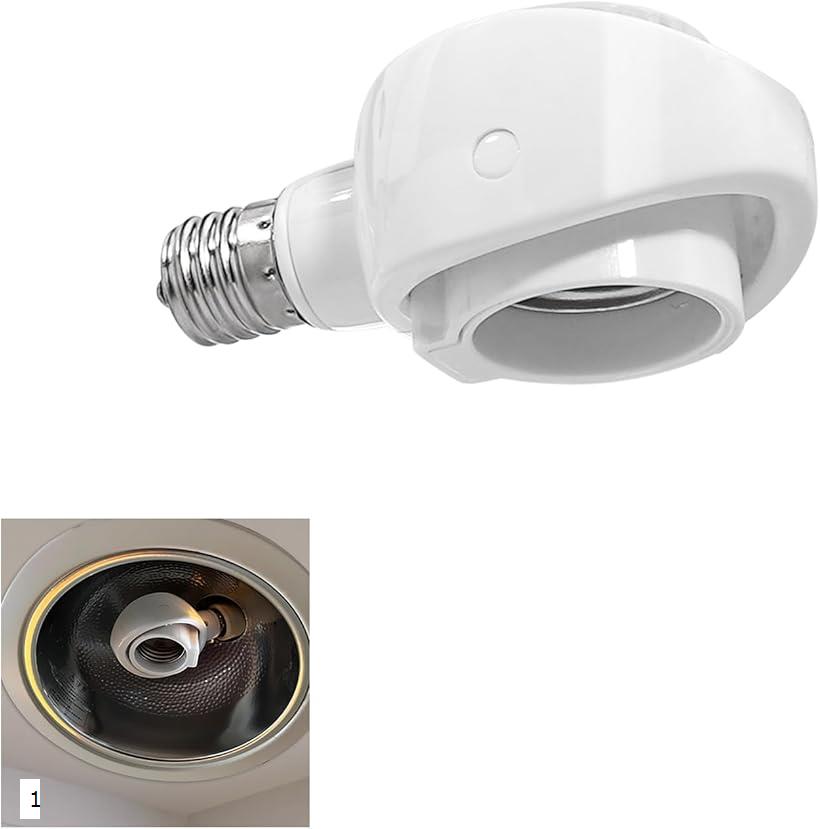 E17＞E26変換ソケット 可動 角度の可変式ソケット LED電球専用 斜め付けダウンライトに直下方向に取付可能 センサーが十分に展示されていて AC100V 2 3 1