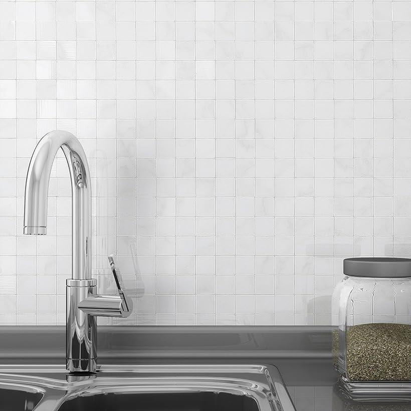 大理石調 モザイクタイルシール 耐熱 防水 キッチン・洗面所・トイレなど模様替えに最適 タイル柄リメ..