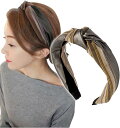 カチューシャ ヘアバンド PUレザー バイカラー ツイスト 幅広 ワイド クロス バンダナ