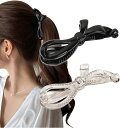 バナナクリップ ヘアクリップ しっかり 髪留め リボン シンプル かわいい 2個セット