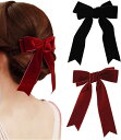 ベロアリボン バレッタ ヘアアクセ ヘアアクセサリー ベルベット 髪留め