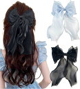バレッタ ヘアクリップ ヘアピン リボン シフォン ヘアアクセサリー 髪飾り 2個セット