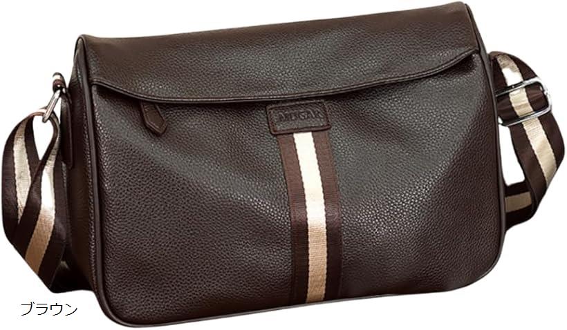ショルダー バッグ ボディ メンズ 大容量 2way 斜め掛け 肩掛け ワンショルダー 通勤 通学 ブラウン