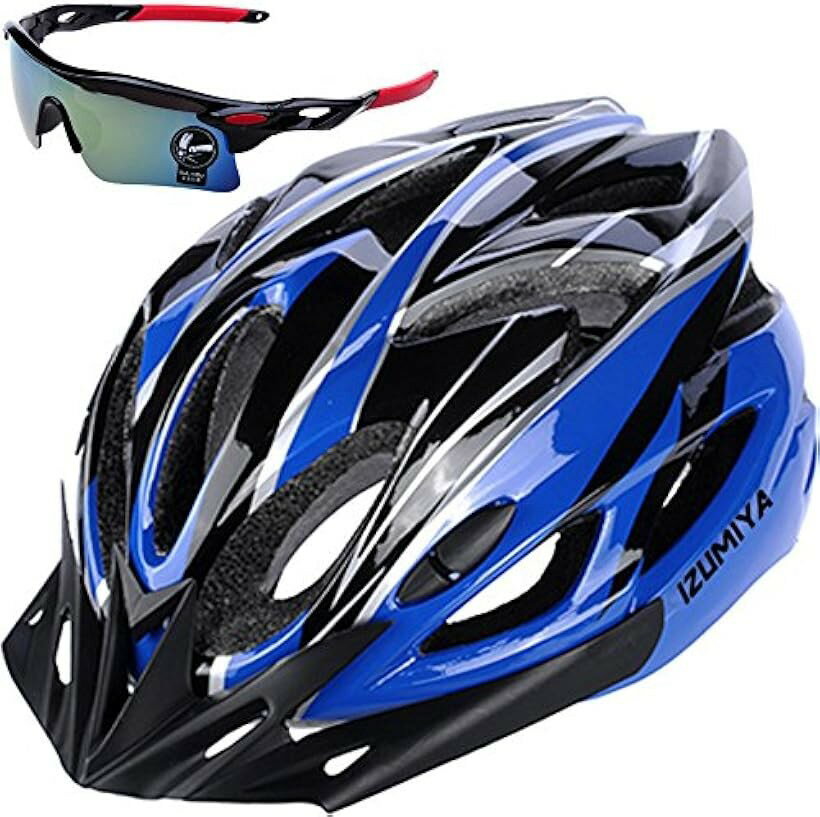 Other - 自転車 ヘルメット 超軽量 高剛性 サイクリング 大人用 ロードバイク クロスバイク 通勤 サングラス セット ブラックxブルー (04.ブラックxブルー)