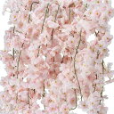 手作り花輪 吊るす花 桜の花 造花 人工造花 シルクフラワー 藤の花 135輪/本 1.8m/本 5本入