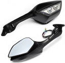 互換品 Ninja ZX-10R ZX10R H2 用 バイクミラー LEDライト付き バックミラー カワサキ ニンジャ オートバイ モーターサイクルミラー カスタム パーツ 外装 左右セット 汎用品 社外品