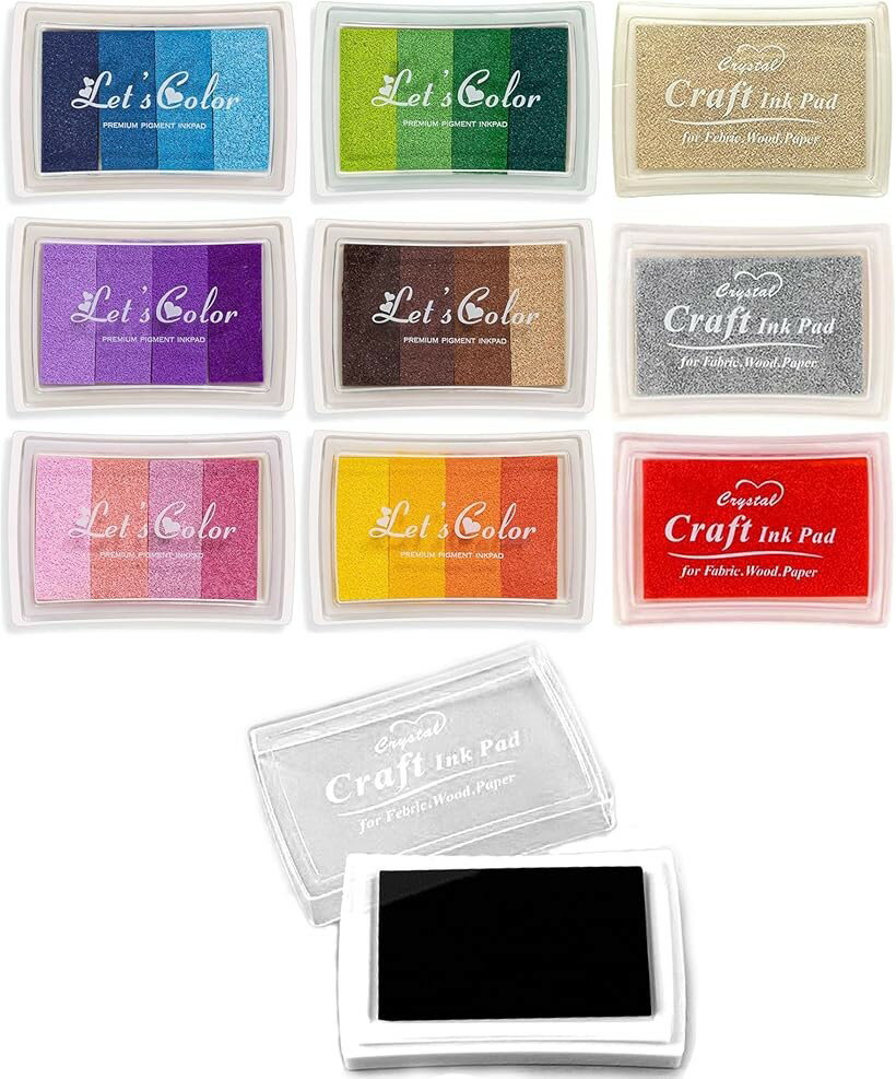 カラーが豊富 クラフト インク台 セット 布 木材 にも使用可 全28色グラデーションセット+基本色 (全28色グラデーションセット+基本色)