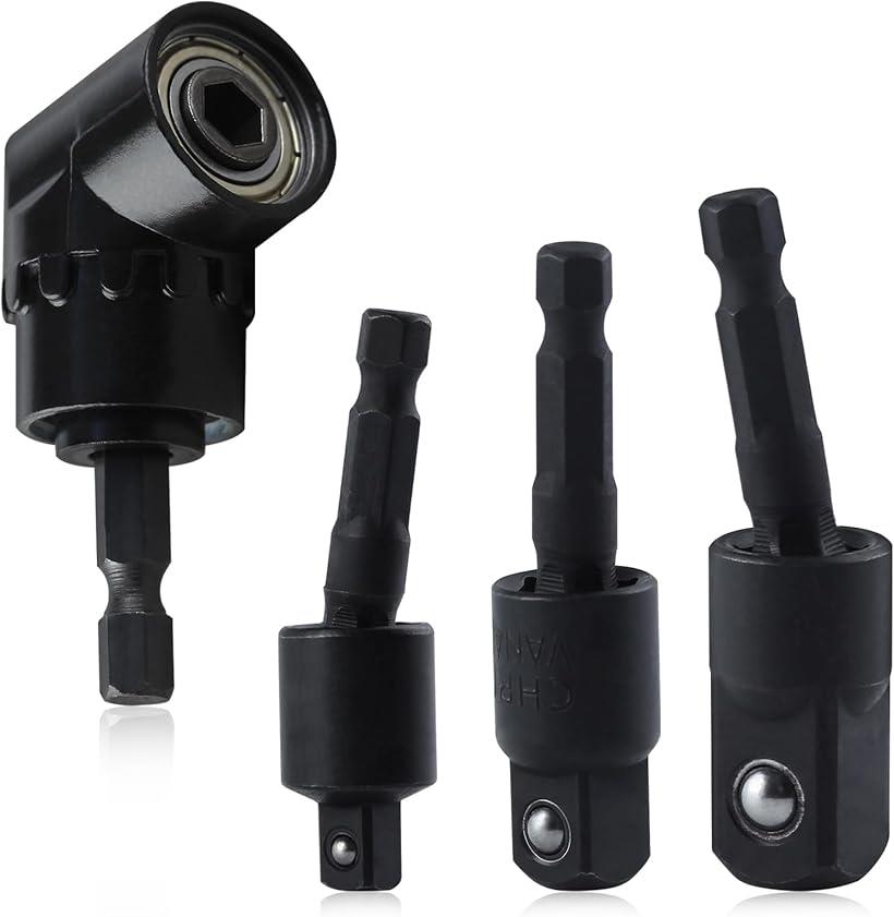 互換品 360°回転六角シャンクインパクトドライバーソケットアダプター 電動ドリル ソケット変換アダプター 105度L型と 六角軸